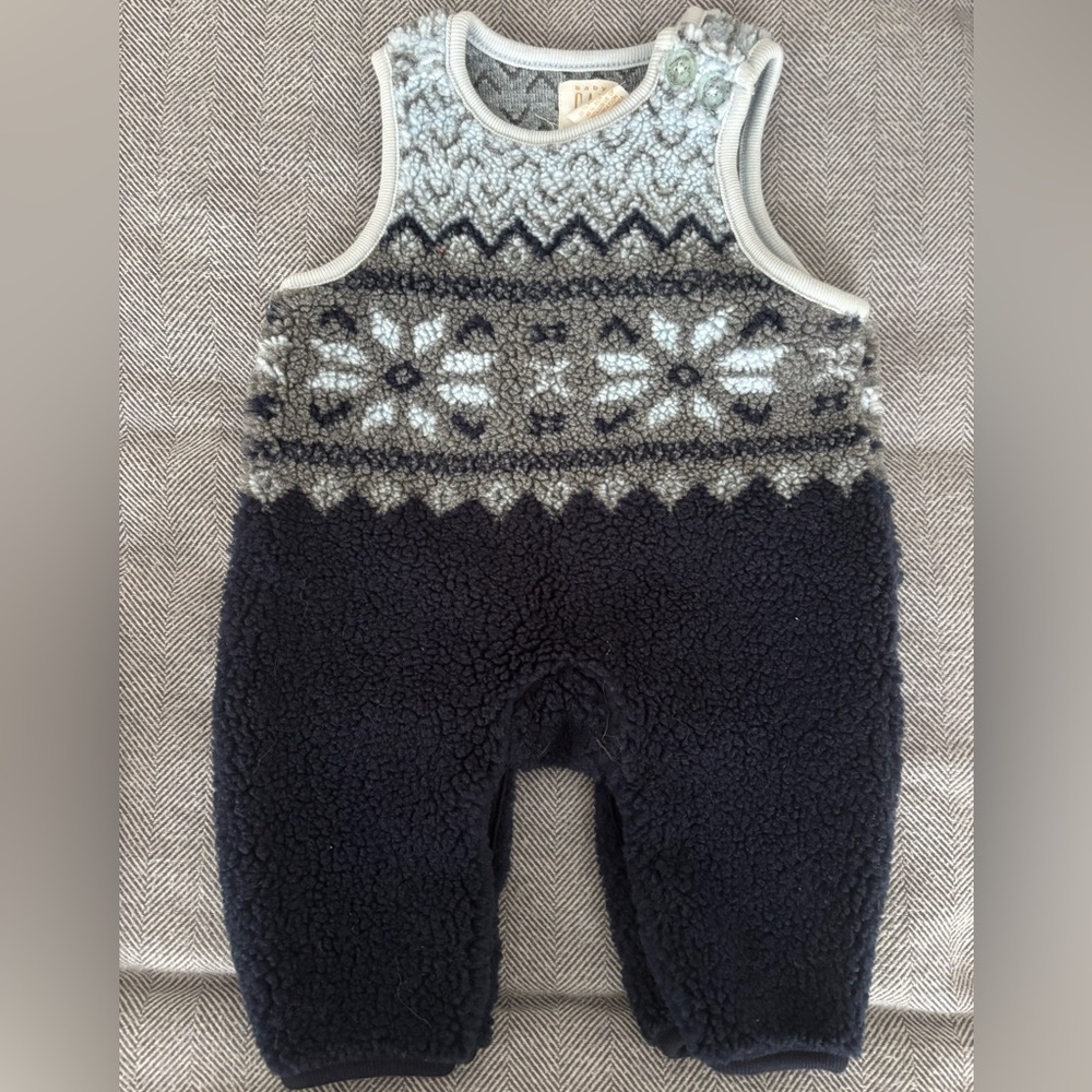 Boy's Kid's BABY GAP Sleeveless Sherpa One Piece Outfit Size XS up to 3 Months